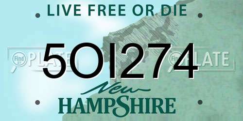 5OI274 New Hampshire License Plate
