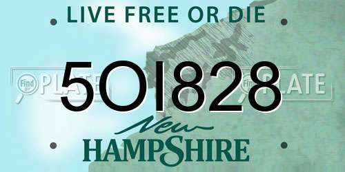 5OI828 New Hampshire License Plate