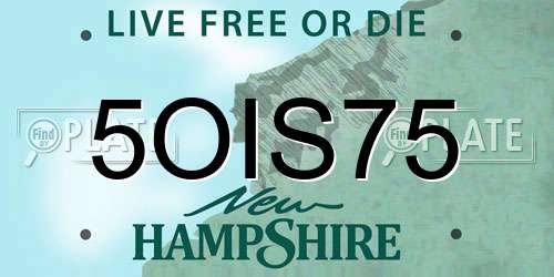 5OIS75 New Hampshire License Plate