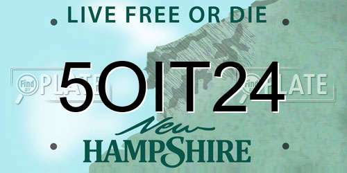 5OIT24 New Hampshire License Plate