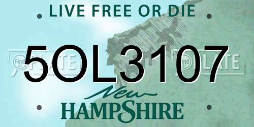 5OL3107 New Hampshire License Plate