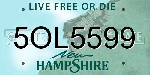 5OL5599 New Hampshire License Plate