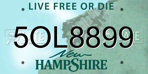 5OL8899 New Hampshire License Plate