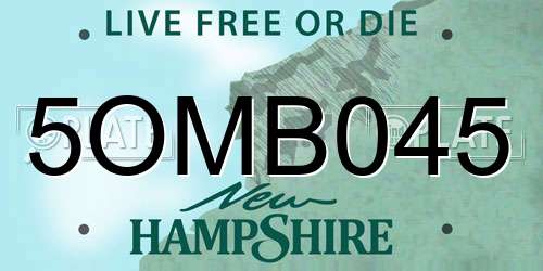5OMB045 New Hampshire License Plate