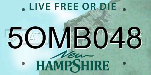 5OMB048 New Hampshire License Plate