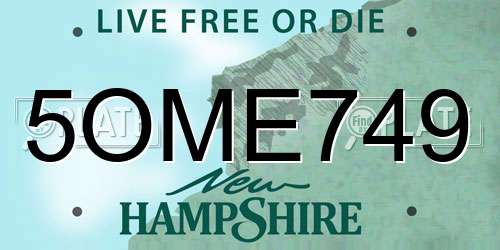 5OME749 New Hampshire License Plate