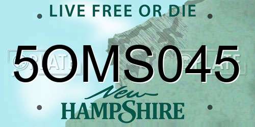 5OMS045 New Hampshire License Plate
