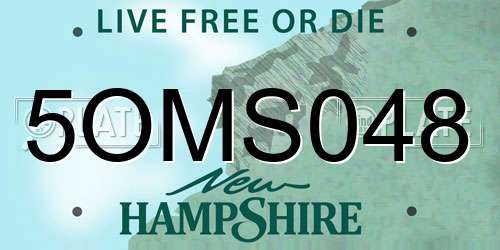 5OMS048 New Hampshire License Plate