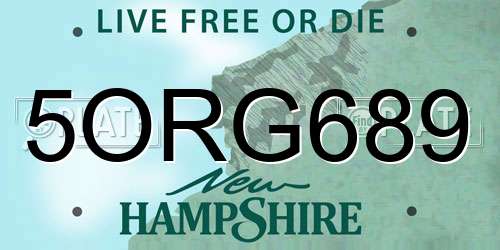 5ORG689 New Hampshire License Plate