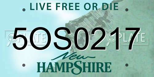 5OS0217 New Hampshire License Plate