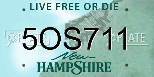 5OS711 New Hampshire License Plate