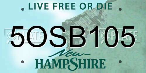 5OSB105 New Hampshire License Plate