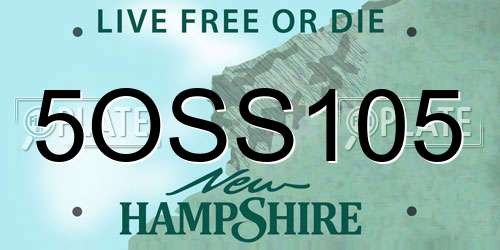 5OSS105 New Hampshire License Plate
