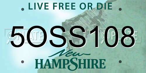 5OSS108 New Hampshire License Plate