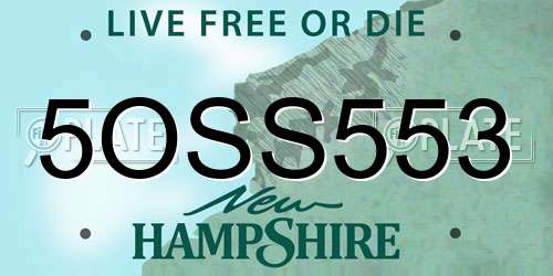 5OSS553 New Hampshire License Plate