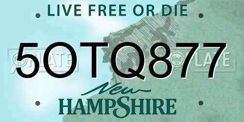 5OTQ877 New Hampshire License Plate