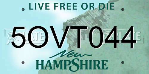 5OVT044 New Hampshire License Plate