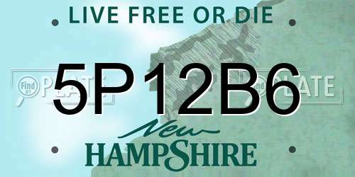 5P12B6 New Hampshire License Plate