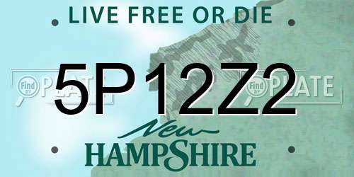 5P12Z2 New Hampshire License Plate