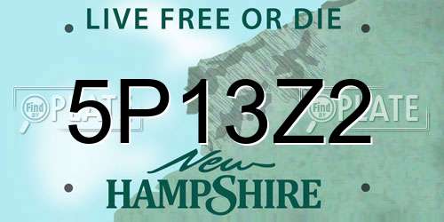5P13Z2 New Hampshire License Plate