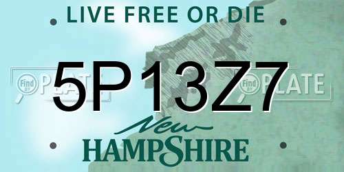 5P13Z7 New Hampshire License Plate