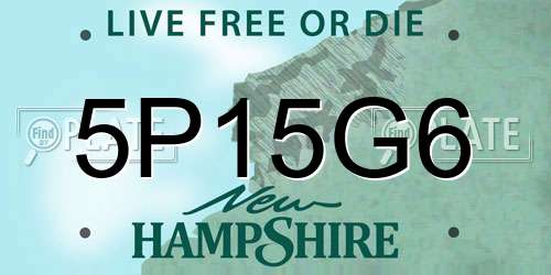 5P15G6 New Hampshire License Plate