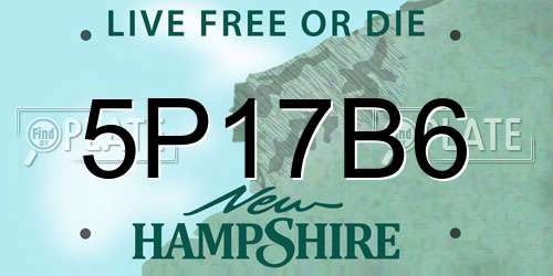 5P17B6 New Hampshire License Plate