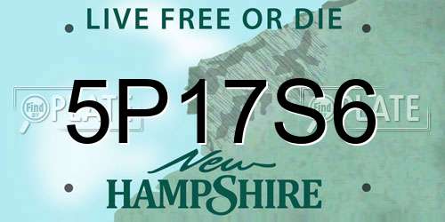 5P17S6 New Hampshire License Plate