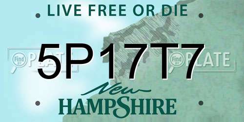5P17T7 New Hampshire License Plate