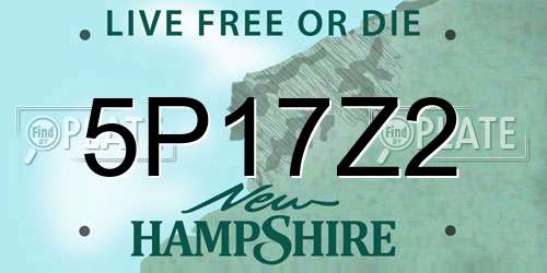 5P17Z2 New Hampshire License Plate
