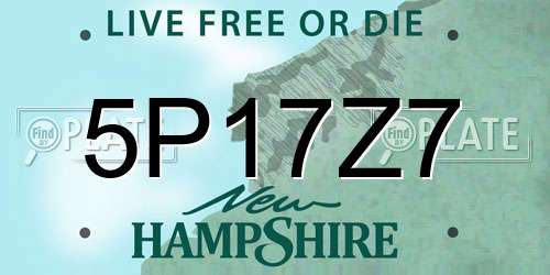 5P17Z7 New Hampshire License Plate