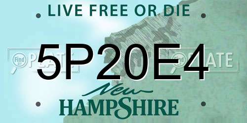 5P20E4 New Hampshire License Plate