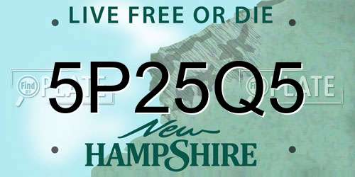 5P25Q5 New Hampshire License Plate