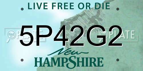 5P42G2 New Hampshire License Plate