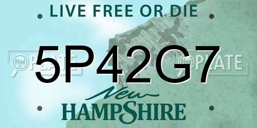 5P42G7 New Hampshire License Plate