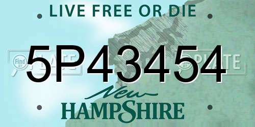 5P43454 New Hampshire License Plate