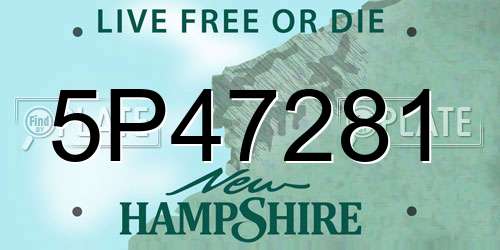 5P47281 New Hampshire License Plate