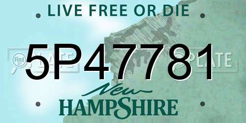 5P47781 New Hampshire License Plate