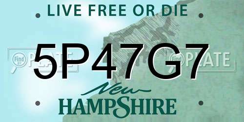 5P47G7 New Hampshire License Plate