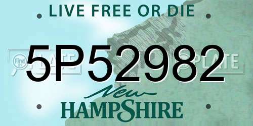 5P52982 New Hampshire License Plate