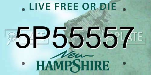 5P55557 New Hampshire License Plate