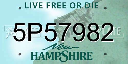 5P57982 New Hampshire License Plate