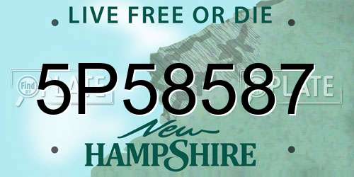 5P58587 New Hampshire License Plate