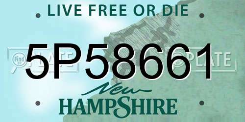 5P58661 New Hampshire License Plate