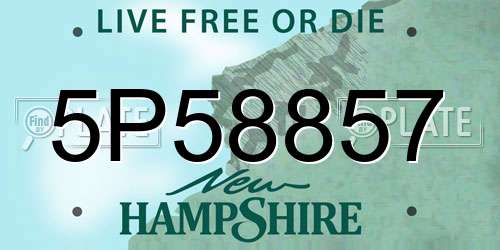 5P58857 New Hampshire License Plate