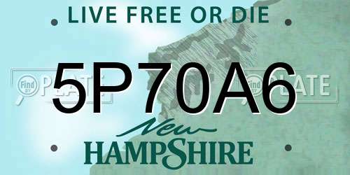 5P70A6 New Hampshire License Plate