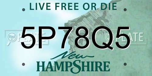 5P78Q5 New Hampshire License Plate