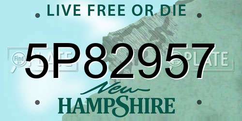 5P82957 New Hampshire License Plate