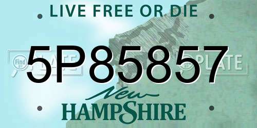 5P85857 New Hampshire License Plate