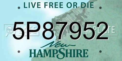 5P87952 New Hampshire License Plate